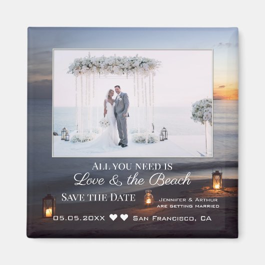 Uw Foto Zee Sunset Save the Date Magnet (Voorkant)