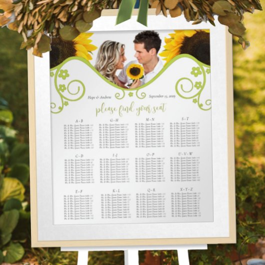 Uw foto Zonnebloem Zitkaarten Tafelnummers Poster