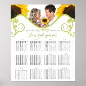 Uw foto Zonnebloem Zitkaarten Tafelnummers Poster (Voorkant)