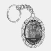 Uw foto - zwart/wit-honderdjarig feest sleutelhanger (Voorkant Links)