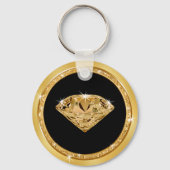 Uw foto - zwarte en goudfeestdagen sleutelhanger (Achterkant)