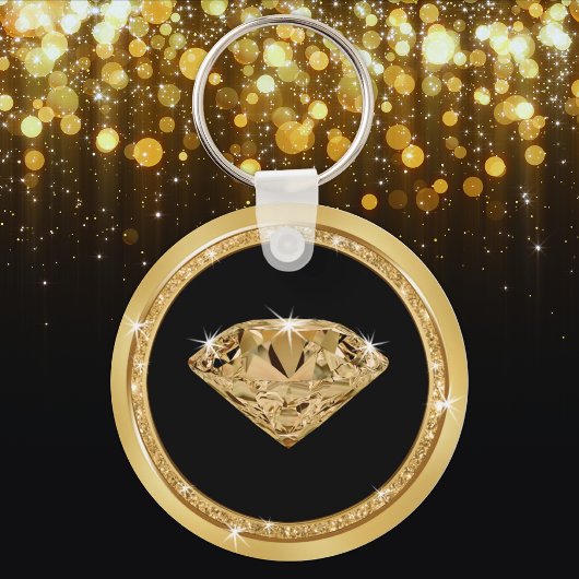 Uw foto - zwarte en goudfeestdagen sleutelhanger