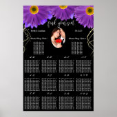 Uw foto zwarte & plum Gerber Daisy-zitplaatskaart Poster (Voorkant)