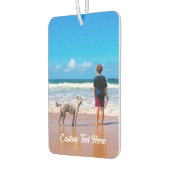 Uw fotoauto luchtverfrisser met aangepaste tekst (Links)