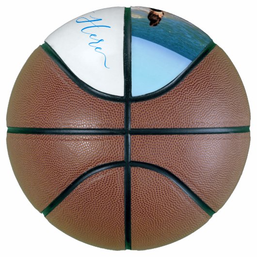 Uw fotobasketbal met aangepaste tekstnaam basketbal (Rechts)
