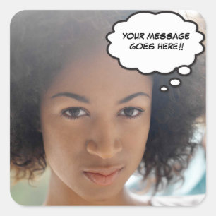 Uw fotobericht Leuke Retro Comic Book Pop Art Vierkante Sticker