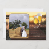 Uw fotobruiloftsfeest met bier thema kaart (Achterkant)