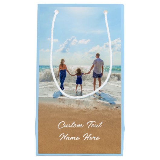 Uw fotocadeauttas met aangepaste tekst naam klein cadeauzakje (Voorkant)