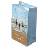 Uw fotocadeauttas met aangepaste tekst naam klein cadeauzakje (Achterkant Gekanteld)