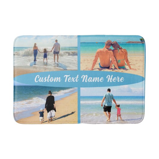 Uw Fotocollage Badmat Aangepaste Tekstnaam (Voorkant)