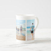 Uw Fotocollage Bone China Mok met aangepaste tekst (Voorkant rechts)