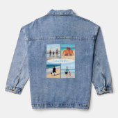 Uw fotocollage denim jas met aangepaste tekst denim jacket (Achterkant)