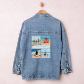 Uw fotocollage denim jas met aangepaste tekst denim jacket (Hangar)