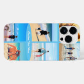 Uw fotocollage en aangepaste tekst gepersonaliseer iPhone hoesje (Achterkant horizontaal)