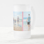 Uw fotocollage en aangepaste tekst gepersonaliseer matglas bierpul (Voorkant rechts)