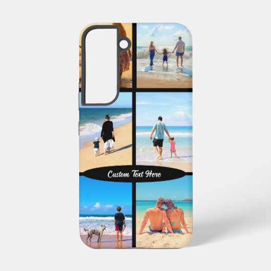 Uw fotocollage en aangepaste tekst gepersonaliseer samsung galaxy hoesje (Achterkant)