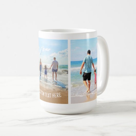 Uw fotocollage en aangepaste tekst koffie Mok (Voorkant rechts)