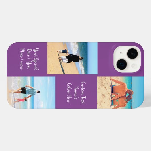 Uw Fotocollage iPhone Case Aangepaste tekstnaam iPhone Hoesje (Achterkant horizontaal)