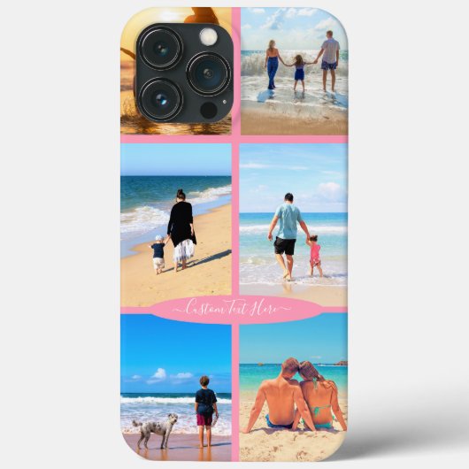 Uw fotocollage iPhone hoesje met aangepaste tekst (Achterkant)
