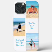 Uw fotocollage iPhone hoesje met aangepaste tekst (Achterkant)