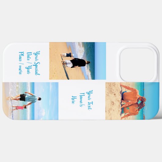 Uw fotocollage iPhone hoesje met aangepaste tekst (Achterkant (horizontaal))