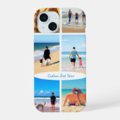 Uw fotocollage iPhone hoesje met aangepaste tekst 15 Case (Achterkant)