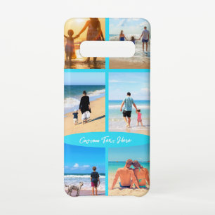 Uw fotocollage iPhone hoesje met aangepaste tekst Samsung Galaxy S10 Hoesje