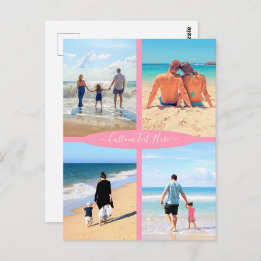 Uw fotocollage Kaarten met aangepaste tekstnaam (Voorkant / Achterkant)