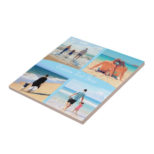 Uw Fotocollage Keramische Tegel met Aangepaste Tek Tegeltje (Zijkant)