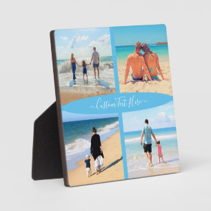 Uw Fotocollage Plaquette Cadeau met Eigen Tekst Fotoplaat