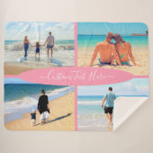 Uw fotocollage Sherpa deken met aangepaste tekst (Voorkant (horizontaal))