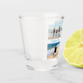 Uw fotocollage Shot Glass en aangepaste tekstdatum Shot Glas (Links)