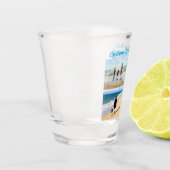 Uw Fotocollage Shot Glass Gift en aangepaste tekst Glas (Links)