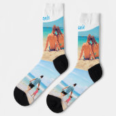 Uw fotocollage Sokken met aangepaste tekst (Links)