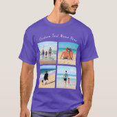 Uw fotocollage T-shirt met aangepaste tekstnaam (Voorkant)