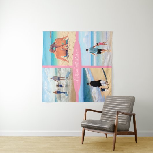 Uw Fotocollage Tapetsy met aangepaste tekst Wandkleed (In situ)