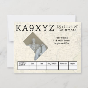 Uw fotodistrict Columbia Cutout Custom QSL Briefkaart