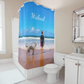Uw Fotodouchegordijn met aangepaste naam Douchegordijn (In situ)
