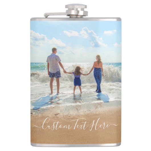 Uw fotofles met aangepaste tekst heupfles (Voorkant)