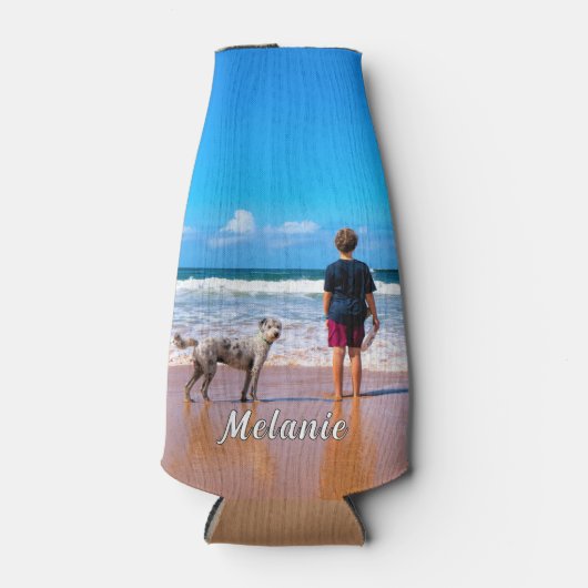 Uw Fotofleskoeler met aangepaste naamtekst Flesjeskoeler (Voorkant)