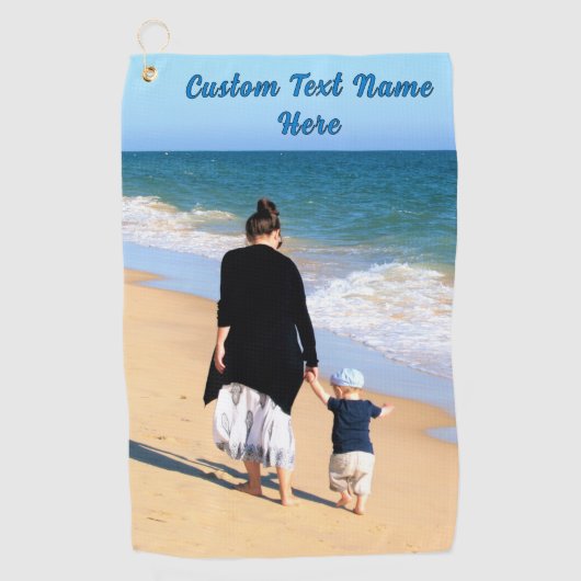 Uw fotogolftermet cadeau met aangepaste tekst golfhanddoek (Voorkant)