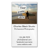 Uw fotografie Professional Plain White Magnetisch Visitekaartje (Voorkant Verticaal)