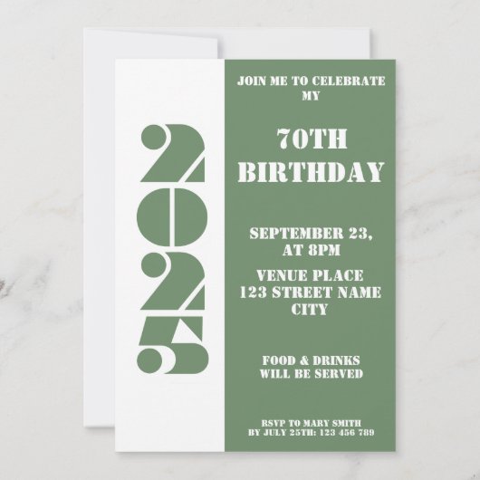 Uw fotojaar 1955 70ste verjaardag Uitnodiging (Achterkant)