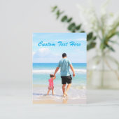 Uw fotokaart met aangepaste tekst gepersonaliseerd briefkaart (Staand voorkant)