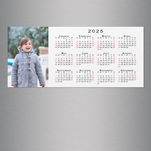 Uw fotokalender 2025 op witte magneet