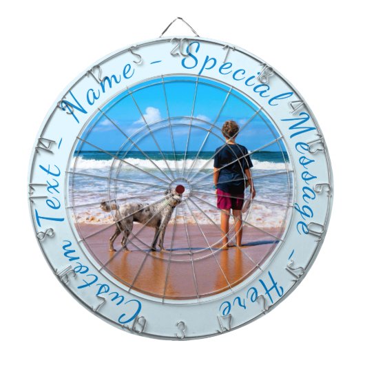 Uw fotokarton met aangepaste tekst dartbord (Voorkant)