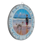 Uw fotokarton met aangepaste tekst dartbord (Voorkant Links)