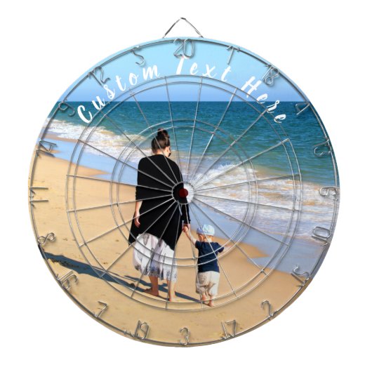 Uw fotokarton met aangepaste tekst dartbord (Voorkant)