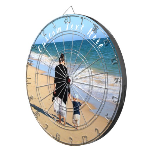 Uw fotokarton met aangepaste tekst dartbord (Voorkant Rechts)