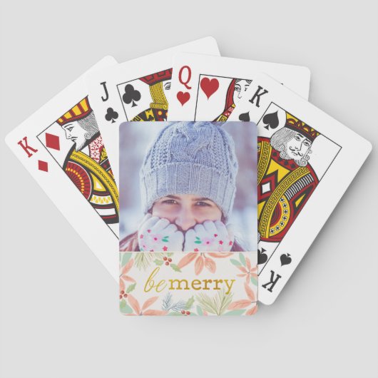 Uw fotokerstdesign speelkaarten (Achterkant)